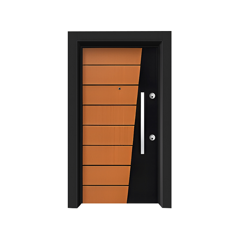Porte d’entrée moderne d’acier à ouverture simple