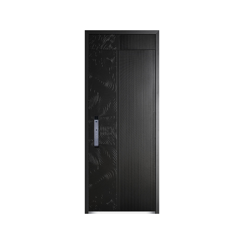 Porte d'entrée en aluminium sculpté