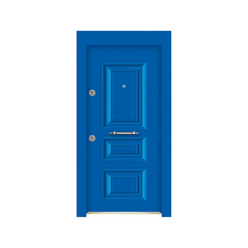 Porte de sécurité de l'entrée de la villa bleue