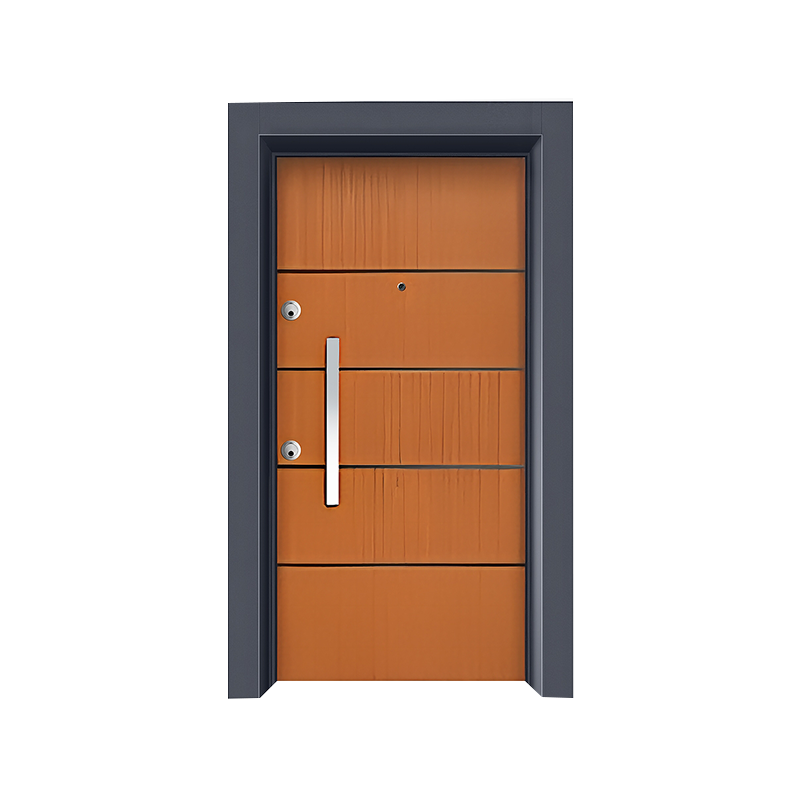 Porte en acier unique sur le côté droit de l'entrée