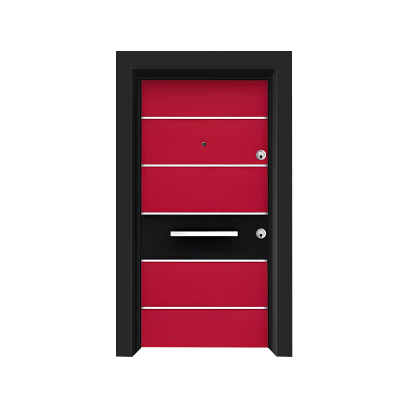 Porte en acier unique d'entrée rouge